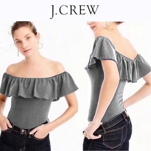 *J. Crew Ruffle Off the Shoulder Bodysuit*